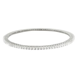 Cubic Zirconia Bangle, Sterling Silver 8.5" Length