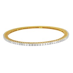 Cubic Zirconia Bangle, Sterling Silver 8.5" Length
