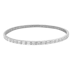 Cubic Zirconia Bangle, Sterling Silver