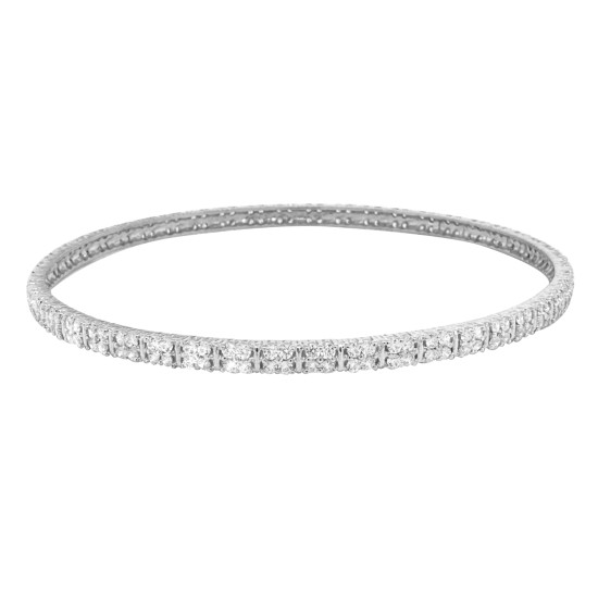 Cubic Zirconia Bangle, Sterling Silver