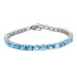 Natural Blue Topaz Link Bracelet Sterling Silver, 15.35cttw 5x4MM 