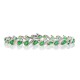 Natural Emerald and Diamond Bracelet Sterling Silver, 5.32cttw