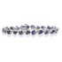 Blue Sapphire and Diamond Bracelet Sterling Silver, 6.85cttw5X3MM 
