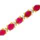 Created Ruby and Genuine Diamond Bracelet Sterling Silver 11.33 ct.t.w.