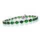 Genuine Chrome Diopside and Diamond Bracelet 10Kt White Gold 11.82 ct.t.w.