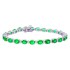 Genuine Emerald and Diamond Bracelet 14Kt White Gold 8.90 ct.t.w.5X4MM 