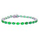 Genuine Emerald Diamond Bracelet Sterling Silver 8.51 ct.t.w.