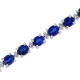 Genuine Sapphire and Diamond Bracelet 14Kt White Gold 10.78 ct.t.w.5X4MM 