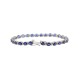 Genuine Sapphire and Diamond Bracelet 14Kt White Gold 10.78 ct.t.w.5X4MM 