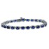 Genuine Oval Sapphire Diamond Bracelet Sterling Silver 10.51 ct.t.w.5x4MM 