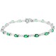 Natural Emerald and 1.00ct Diamond Bracelet 14kt White Gold, 5.47ct 