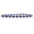 Genuine Blue Sapphire and Diamond Bracelet Sterling Silver, 10.24 ct.t.w.6x4MM 