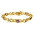 Genuine Amethyst Infinity Bracelet, 14kt Yellow Gold Plated, 2.37cttw 6x4MM