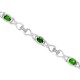 Genuine Chrome Diopside Infinity Bracelet, Sterling Silver, 2.85cttw 6x4MM