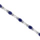Genuine Sapphire Infinity Bracelet Sterling Silver, 6.57cttw 6x4MM