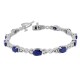 Genuine Sapphire Infinity Bracelet Sterling Silver, 6.57cttw 6x4MM