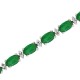 Genuine Emerald and Diamond Bracelet 10kt White Gold 6.08 ct.t.w