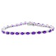 Genuine Amethyst and Diamond Bracelet 14Kt White Gold 5.87 ct.t.w