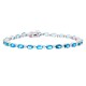 Blue Topaz and Diamond Bracelet 14Kt White Gold 5.87 ct.t.w