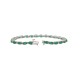 Genuine Emerald and Diamond Bracelet 10kt White Gold 6.08 ct.t.w