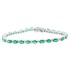 Genuine Emerald and Diamond Bracelet 10kt White Gold 6.08 ct.t.w