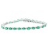 Genuine Emerald and Diamond Bracelet 14Kt White Gold 6.08 ct.t.w