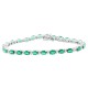 Genuine Emerald and Diamond Bracelet 10kt White Gold 6.08 ct.t.w