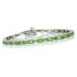 Peridot and Diamond Bracelet 14Kt White Gold 8.48 ct.t.w