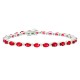 Genuine Ruby and Diamond Bracelet 14Kt White Gold 8.02 cttw