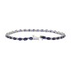 Blue Sapphire Diamond Bracelet Sterling Silver 8.02 ct.t.w.5X3MM