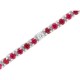 Created Ruby and Cubic Zirconia Bracelet Sterling Silver, 13.95cttw 4MM 