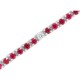 Created Ruby and Cubic Zirconia Bracelet Sterling Silver, 6.72cttw