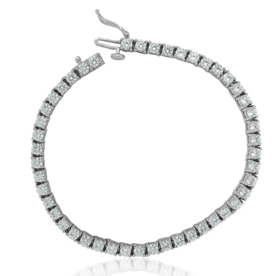 Cubic Zirconia Heavy Sterling Silver Bracelet, 9.44cttw  