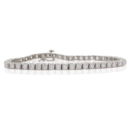 Cubic Zirconia Tennis Bracelet Sterling Silver, 12.20 cttw