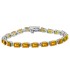 Citrine and Diamond Bracelet 10Kt White Gold, 13.01cttw Emerald Cut 