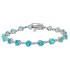 Blue Topaz and Diamond Bracelet 10Kt White Gold, 10.36cttw Heart Shaped