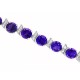 Genuine Amethyst Diamond Bracelet Sterling Silver 17.28 ct.t.w