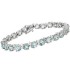 Genuine Aquamarine Diamond Bracelet Sterling Silver 17.28 ct.t.w