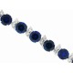 Lab Created Sapphire and Genuine Diamond Bracelet Sterling Silver 17.28 ct.t.w