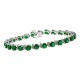 Genuine Emerald and Diamond Bracelet 14Kt White Gold, 10.34cttw 5MM Round