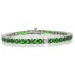 Created Emerald and Cubic Zirconia Bracelet Sterling Silver , 9.17 ct.t.w.4MM 