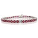 Created Ruby and Cubic Zirconia Bracelet Sterling Silver, 13.95cttw 4MM 