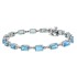 Blue Topaz and Diamond Bracelet 10Kt White Gold, 11.45cttw Emerald Cut 