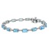 Blue Topaz and Diamond Bracelet 10Kt White Gold, 11.45cttw Emerald Cut 