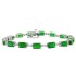 Emerald and Diamond Bracelet 14Kt White Gold, 9.56cttw 6X4MM Emerald Cut 