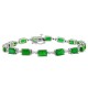 Emerald and Diamond Bracelet 14Kt White Gold, 9.56cttw 6X4MM Emerald Cut 