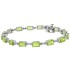 Peridot and Diamond Bracelet 10Kt White Gold, 10.44cttw Emerald Cut