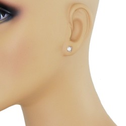 0.66 Carat TW Round Diamond Stud Earrings in 14Kt White Gold