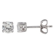 1/4 Carat TW Round Diamond Stud Earrings in 14Kt White Gold