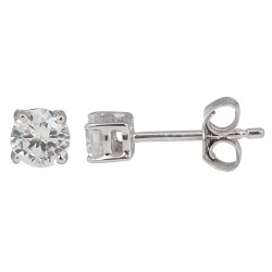 1/2 Carat TW Round Diamond Stud Earrings in 14Kt White Gold